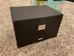 Dajasan Jewelry Box for Women 3 Layers Large Jewelry Organizer with velvet Trave