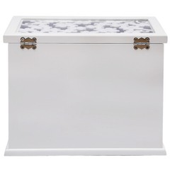 6-Layer White Jewelry Boxes Ring Necklace Storage Large-Capacity Wooden Box Case