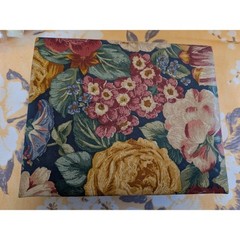 Vintage 1995 Tapestry Floral Jewelry Box Shabby Chic Style AS IS Cracked Mirror
