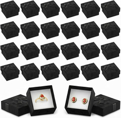 Set of 24 Black Ring Gift Box – Elegant Design Jewelry Gift Boxes, Small Earring