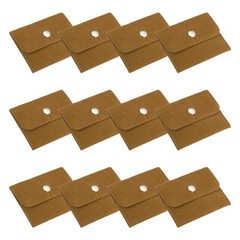 12Pcs 4×3 Inch Jewelry Pouches Velvet with Snap Button for Rings Yellow