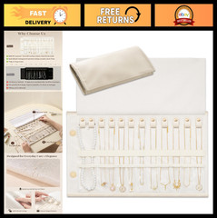 Travel Jewelry Organizer – Tangle-Free Necklace Case, Foldable Roll-Up Bag, 12 S