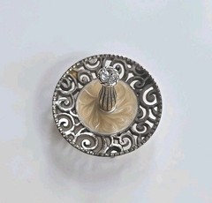 Brighton Lacie Daisy Ring Holder Enamel & Crystal Heart Detail Round Silver Tone