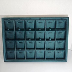 Teal Vinyl 24 Grid Jewelry Insert Tray Necklace Pendant Display Tray Jewelers’