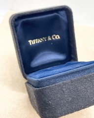 Tiffany & Co Suede Ring Box Presentation Display Case w/ Blue Outer Box