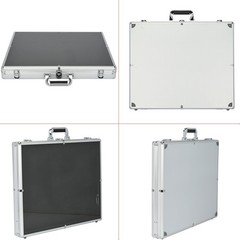 Locking Aluminum Display Case Showcase 24″ x 20″ Trade Show f Card Coin Jewelry