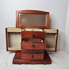 🖤Vintage Wood Jewelry Box