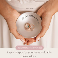 10Th Anniversary Tin Gifts – 4 In., Engraved, Aluminum Wedding Ring Holder Dish