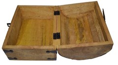 Pirate’s Treasure Chest Wooden Nautical Jewelry Box with Functional Lock and Key