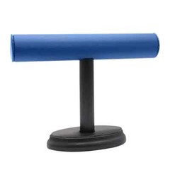 Blue & Black Leatherette Jewelry Bracelet T Bar Display Stand