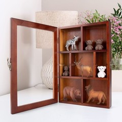 Adjustable Crystal Display Case with Shelves, Gem Holder & Organizer for Collect