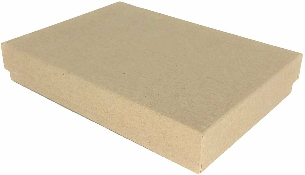20 Boxes of Kraft Brown Cotton Filled Jewelry Packaging Gift Boxes