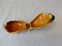 Mallard Duck Jeweled Enamel Trinket Box, hand-painted, Austrian crystals