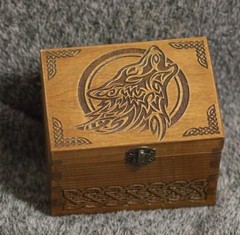 Secret Compartment Celtic themed medium jevelery box/casket with hidden section