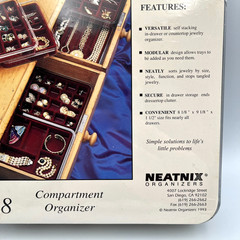 Neatnix Jewelry Stax Organizer Tray 18 Compartments Burgundy Vtg Made in USA