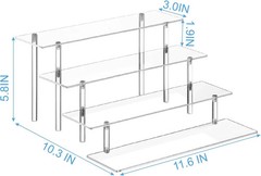 HENABLE 4 Tier Acrylic Perfume Organizer Stand, Clear Display Risers for Perfume