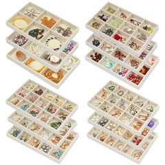 12 Pack Different Jewelry Organizer Trays for Drawer Stackable Adjustable Vel…