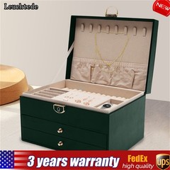 3 Tiers Modern Watch Box Display Jewelry Case Storage Accessory Organizer W/Key