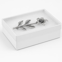White Swirl with Clear Top Cotton Filled Jewelry Boxes