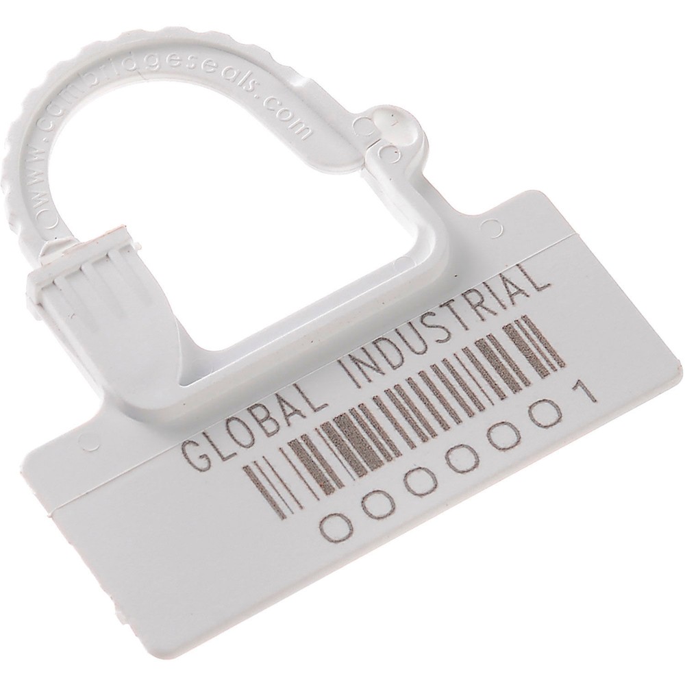 Global Industrial One Piece Padlock Seal White 100/Pack