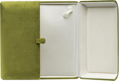 Velvet Big Chunky Pearl Necklace Gift Box Showcase Jewelry Storage Case (Olive G