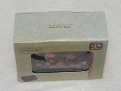 K-Mart Walnut Finish Fmall Jewelry Box Mirror Inside With Velvet Lining NOS VTG