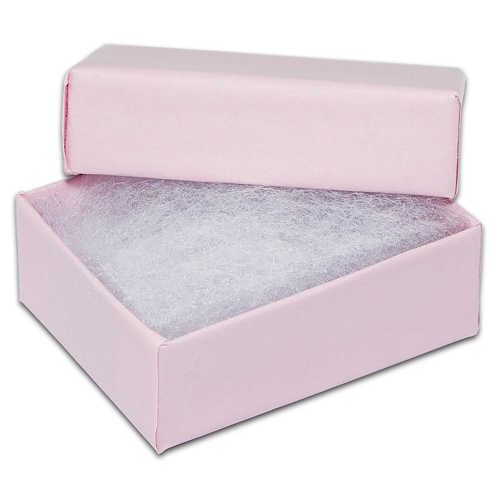 TheDisplayGuys 25-Pk Cotton Filled Cardboard Paper Jewelry Box Gift Case – Pink