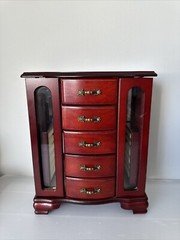 King Wood Company Limited 2013 Wood Jewelry Box Mahogany Folding Cabinet