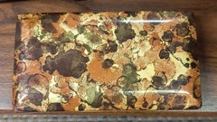 Vintage MELE Abstract Gold Swirl Hard Tortoise Shell Jewelry Box Travel Case