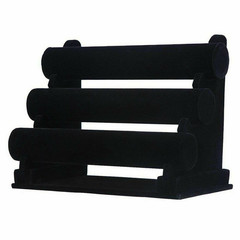 3-Tier Bracelet Display Stand Watch Holder Velvet Jewelry Bangle Rack Organizer