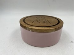 Rae Dunn Ceramic 6x3in Best Mom Round Jewelry Box BB01B56018
