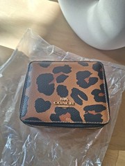 COACH Authentic Zip Around Jewelry Box Animal Leopard Cat Print NWT C8081G