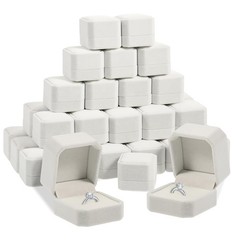 Rainmae 40 Pcs Velvet Ring Boxes Bulk for Jewelry Display, 2.17×1.97×1.57 inc…