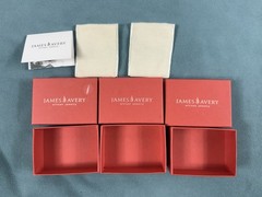 Lot of 3 James Avery Empty Jewelry Boxes with 2 Pouches & 1 Card Artisan Gift