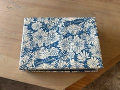 Vintage Sarah Coventry Blue&white Floral Travel Jewelry Box Case