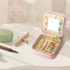 Sparkly Heart Rhinestone Jewelry Box for Girls Women,Glittering Travel Jewelry