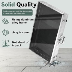 Locking Aluminum Display Case Showcase 24″ x 20″ Trade Show f Card Coin Jewelry