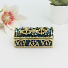 SHINNYGIFTS Handmade Enamel Treasure Jewelry Gift Box Wedding Favor(Blue)