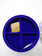 New Handicraft Aluminum & Blue Velvet Koi Fish Jewelry Trinket Box Embossed
