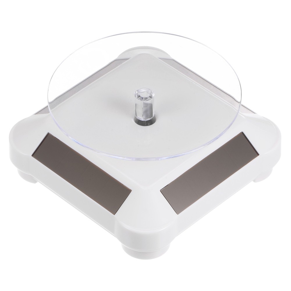Solar Display Stand Turntable 360°Rotating ABS White