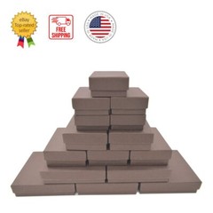 15Pcs Made In USA Jewelry Gift Box in Chocolate with Removable Cotton Pad