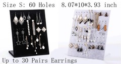 L-Shape Velvet Jewelry Frame Tray Earrings Board Display Counter Rack Organizer