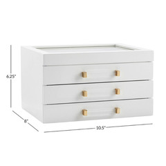 Best Seller Potterybarn Elle Lacquer Jewelry Display Box White