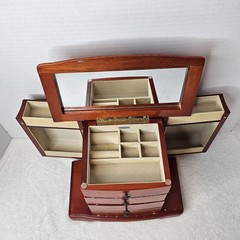 🖤Vintage Wood Jewelry Box