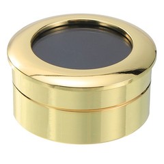 1.2×0.6 Inch Simple Pattern Gemstone Display Case Box Gold Tone