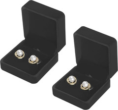 2 Pieces Earring Gift Box, Studs Holder Case for Women(BLACK) | Classic Velvet,