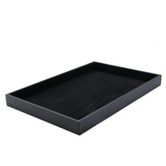 JETEHO Velvet Jewelry Tray for Drawers Black 13.7 x 9.4 x 1.1 inches,