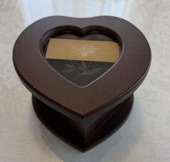 Vintage Heart Shaped Wooden Jewelry Box Glass Top Red Velvet Lined Organizer