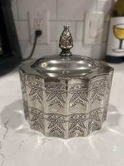 Godinger Silver Plated Red Velvet Lined Jewelry Vanity Trinket Box Lided 1991