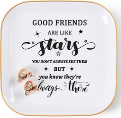 Friend Gifts for Women Trinket Dish Jewelry Tray – Good Friends Are like Star…